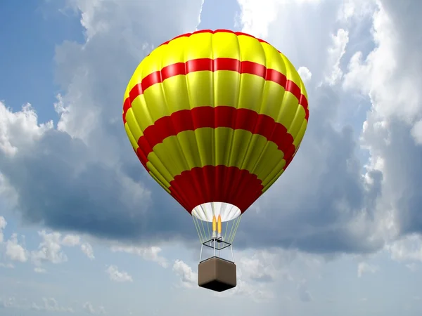 Hot air balloon sporting activity on a fresh blue day. — Stock Photo, Image