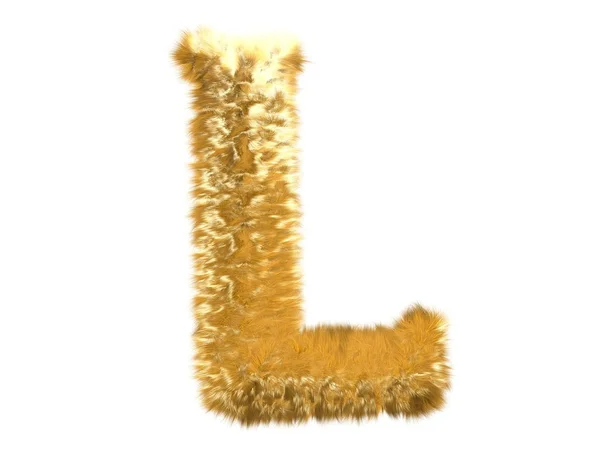 Litera l z futra Lisa alfabet — Zdjęcie stockowe