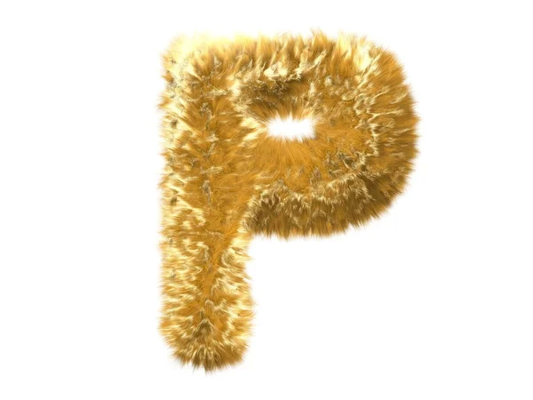 Litera p z futra Lisa alfabet — Zdjęcie stockowe