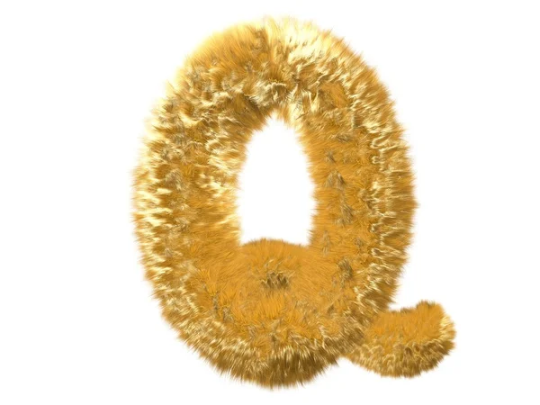 Litera q z futra Lisa alfabet — Zdjęcie stockowe