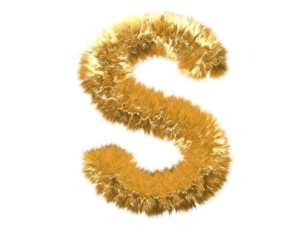 Letter S from fur fox alphabet — Stock Photo, Image