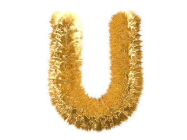 Litera u z futra Lisa alfabet — Zdjęcie stockowe