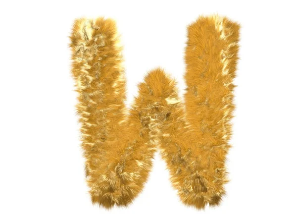 Carta W do alfabeto de raposa de pele — Fotografia de Stock