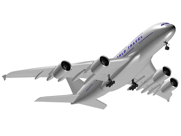 Αεροπλάνο απομονωμένο σε λευκό φόντο — Φωτογραφία Αρχείου