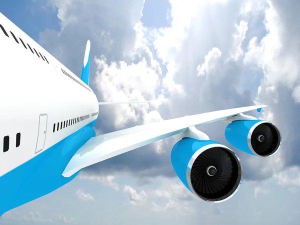 3D odrzutowy samolot pasażerski. — Zdjęcie stockowe
