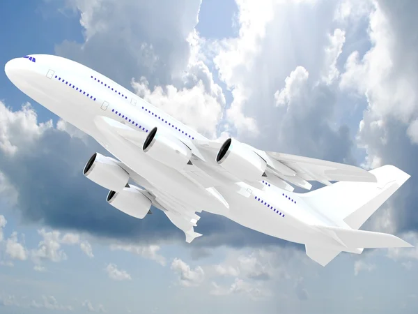 Décollage d'Airbus, rendu 3D . — Photo