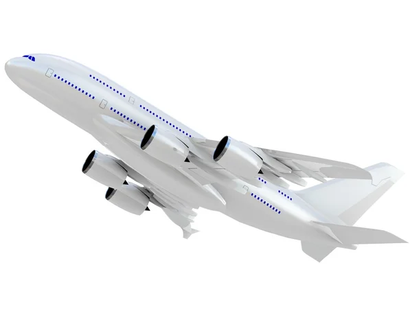 Düsenflugzeug. isoliert auf weißem Hintergrund. — Stockfoto