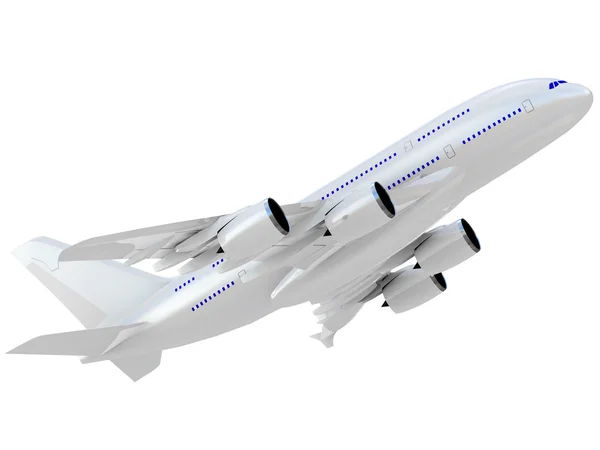 Proudové dopravní letadlo. izolované na bílém pozadí. — Stock fotografie