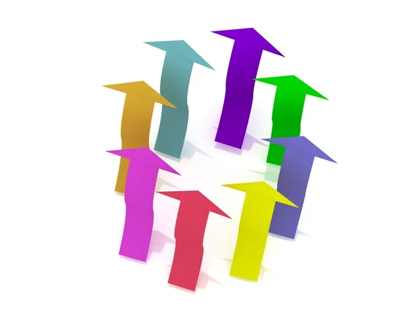 Frecce colorate in alto — Foto Stock