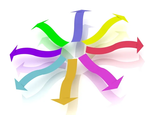 Colored arrows ways out — Stock Photo, Image