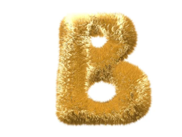 Carta B do alfabeto da raposa peluda — Fotografia de Stock