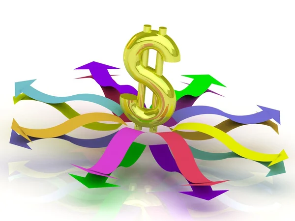 Dollar sign with arrows — Stock Photo, Image