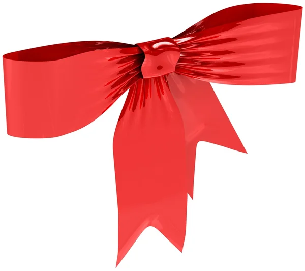 Red 3D gift bow. Ribbon. Isolated on white — Stock Photo, Image