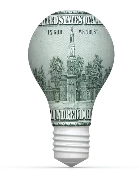 100 dollar lamp geïsoleerd op witte achtergrond — Stockfoto