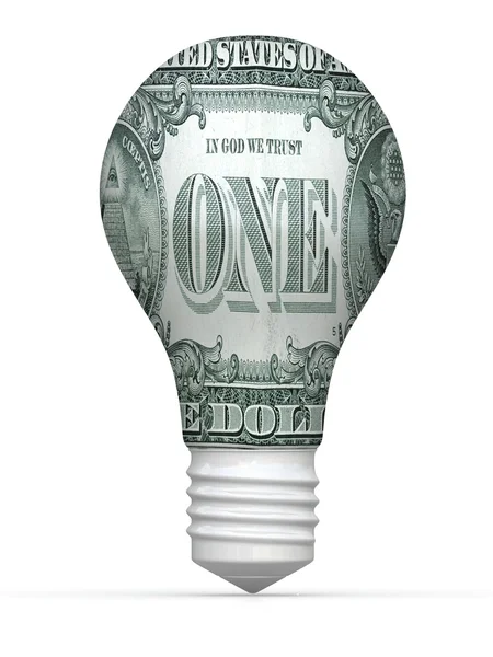 1 dollar bulb isolated on white background — Stock Photo, Image