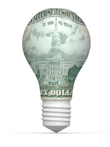 50 dollar lamp geïsoleerd op witte achtergrond — Stockfoto