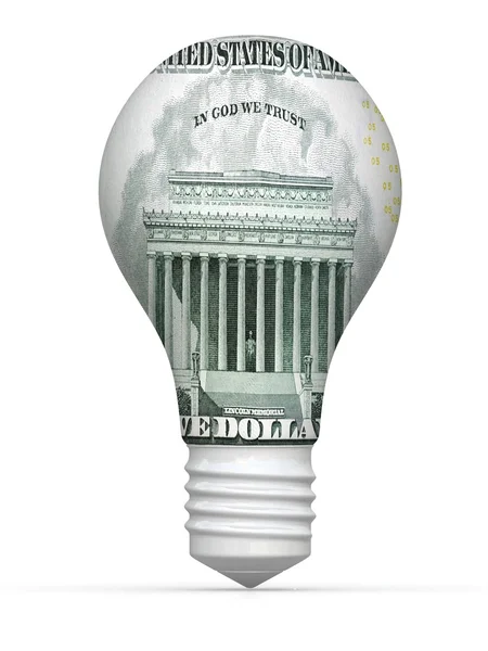 5 dollar lamp geïsoleerd op witte achtergrond — Stockfoto