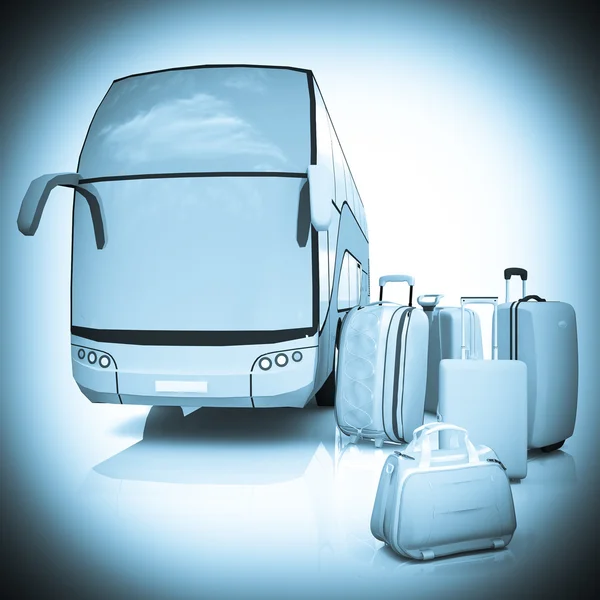 Bus and luggage — Stock Photo, Image