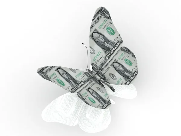 De vlinder met dollar wrap. — Stockfoto