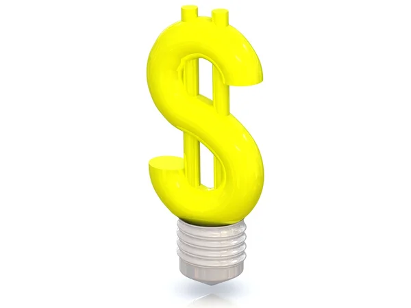 Гроші створюють ідею. Лампочка з символом долара.. — стокове фото