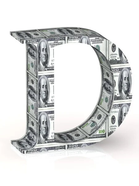 Letter D 100 dollar wrapped. — Stock Photo, Image
