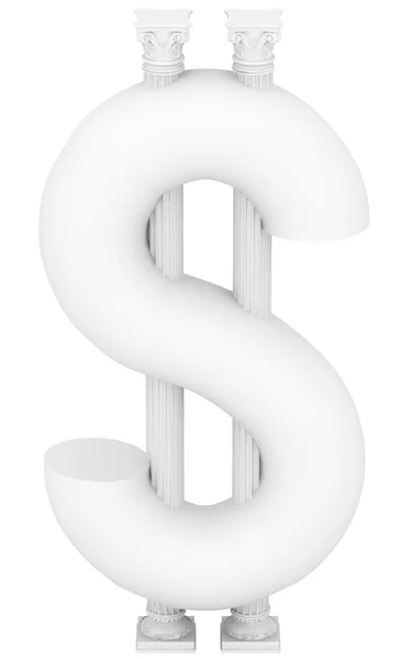Symbol dolaru izolované na bílém. — Stock fotografie