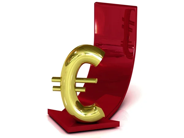 Євро вниз — стокове фото