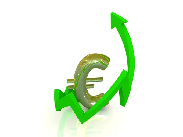 Crecimiento del euro, fondo blanco —  Fotos de Stock