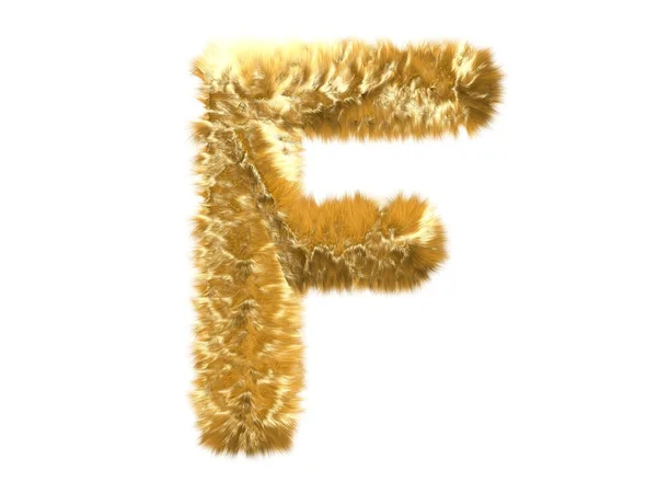 Carta F do alfabeto da raposa peluda — Fotografia de Stock