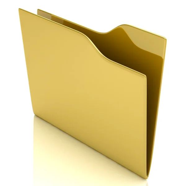 3D-s ábra üres sárga mappa felett fehér háttér — Stock Fotó