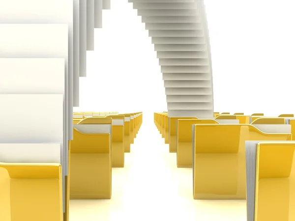 โฟลเดอร์สีเหลือง 3 มิติและล็อค แนวคิดความปลอดภัยของข้อมูล . — ภาพถ่ายสต็อก