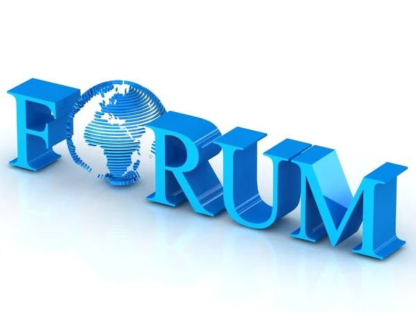 Forum text with globe. — Stock Photo, Image