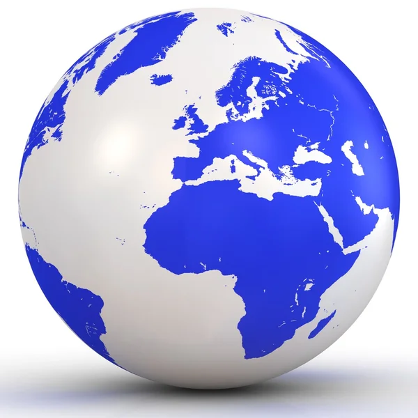 3D Globus isoliert auf weißem Hintergrund — Stockfoto