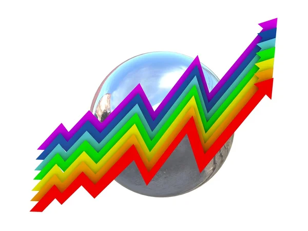 Gráfico de negócios arco-íris — Fotografia de Stock