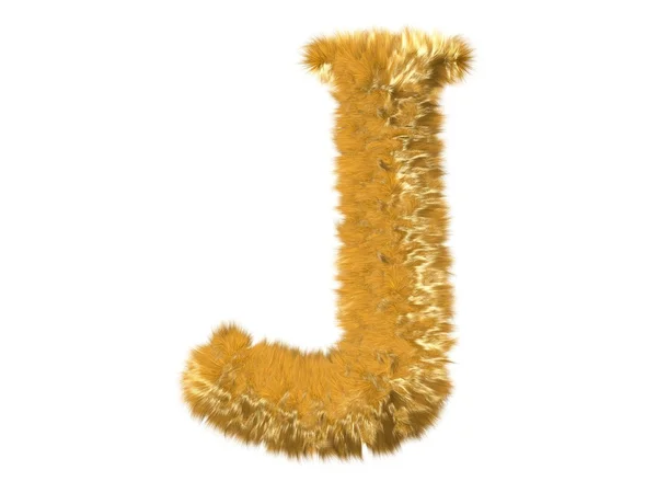 Letra J del alfabeto de zorro de piel —  Fotos de Stock