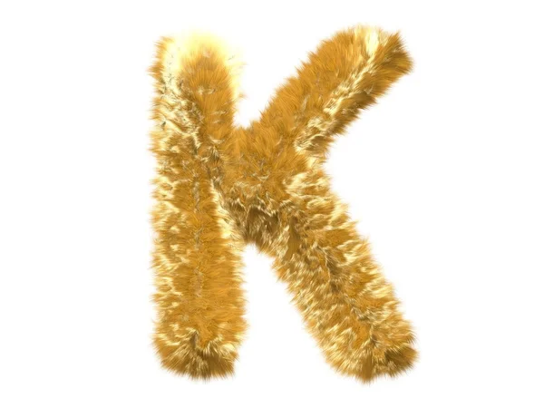 Carta K do alfabeto de raposa de pele — Fotografia de Stock