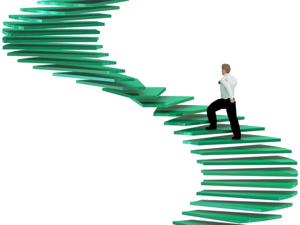 Az ember megy a lépcsőn — Stock Fotó