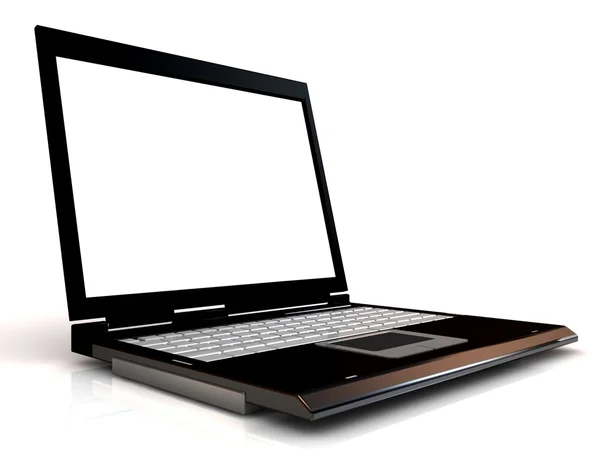 Laptop aislado con pantalla en blanco . — Foto de Stock