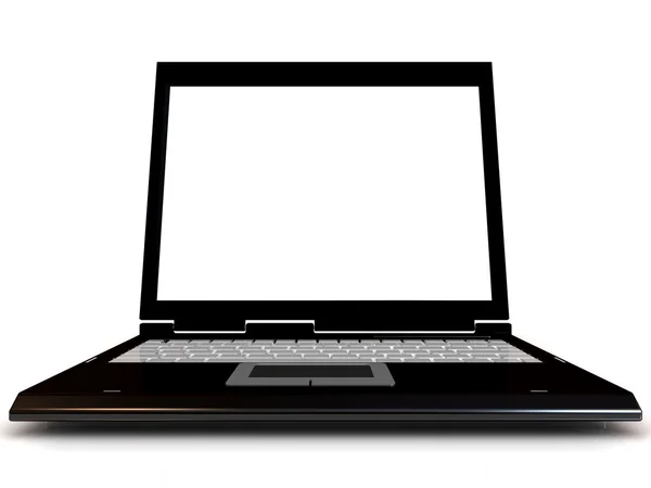 Přenosný počítač s prázdnou obrazovkou, samostatný. — Stock fotografie