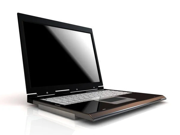 Boş ekran beyaz zemin üzerine izole laptop. — Stok fotoğraf