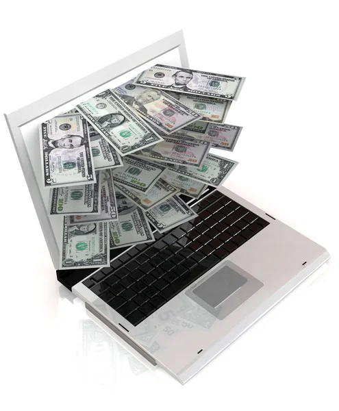 stock image Laptop money