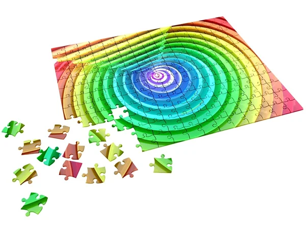 एक सफेद पृष्ठभूमि पर आरा पहेली। 3 डी रेंडर छवि — स्टॉक फ़ोटो, इमेज