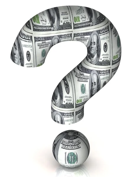 3D dolar soru işareti — Stok fotoğraf