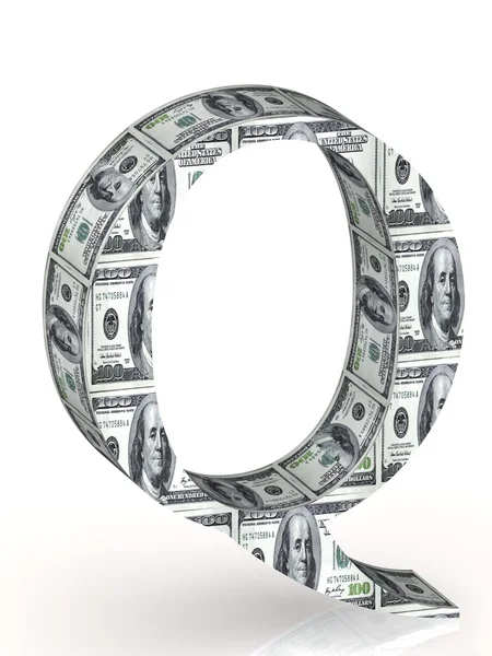 Carta Q 100 dólar embrulhado . — Fotografia de Stock