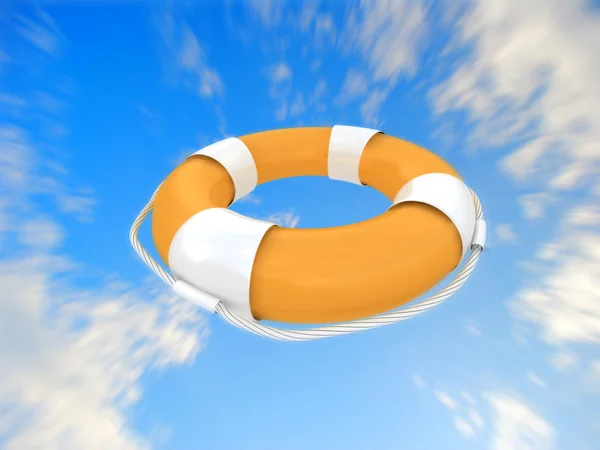 Lifebuoy кільце, що літає, щоб допомогти — стокове фото