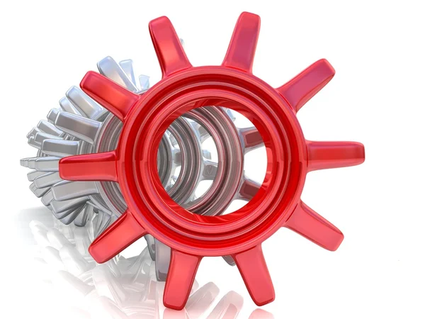 3D Gears isolated on white. Work concept. — Stock Photo, Image