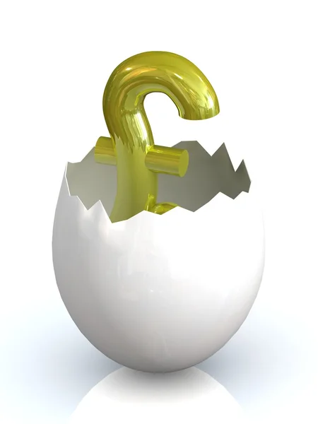 Pund symbol i egg sönder skalet. — Stockfoto