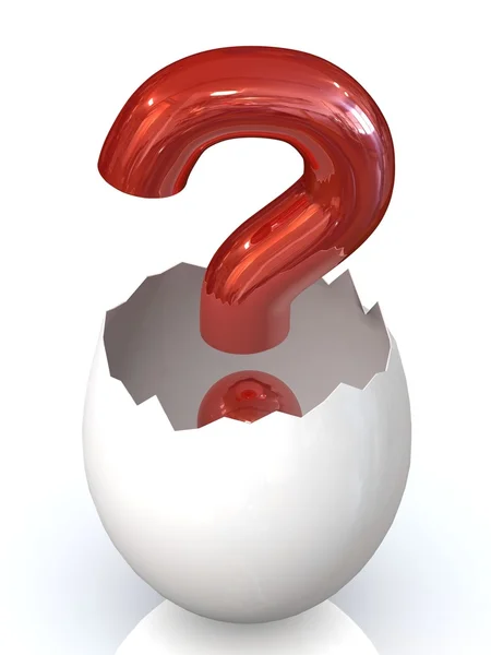 Question mark in shell egg — Stock Photo, Image