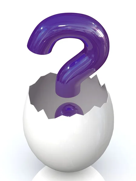 Soru işareti, shell yumurta — Stok fotoğraf