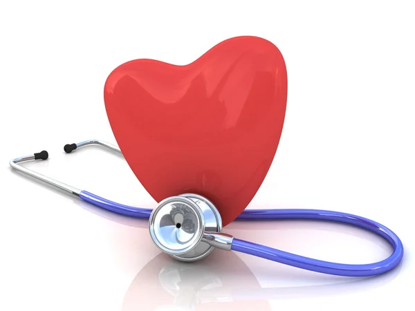 Stethoscope and heart. — Stock Photo, Image